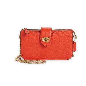 NWOT COACH's Pebbled Leather Crossbody Bag Red